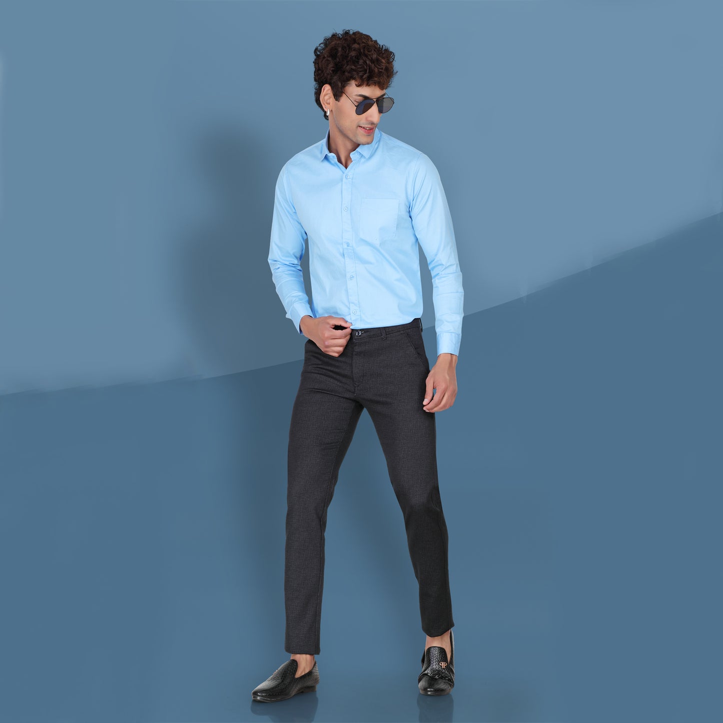 Men’s Blue Cotton Pant