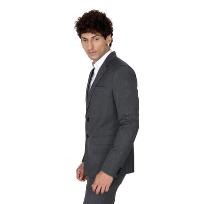 Men’s Solid Grey Cotton Blazer
