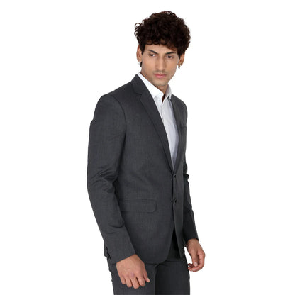 Men’s Solid Grey Cotton Blazer