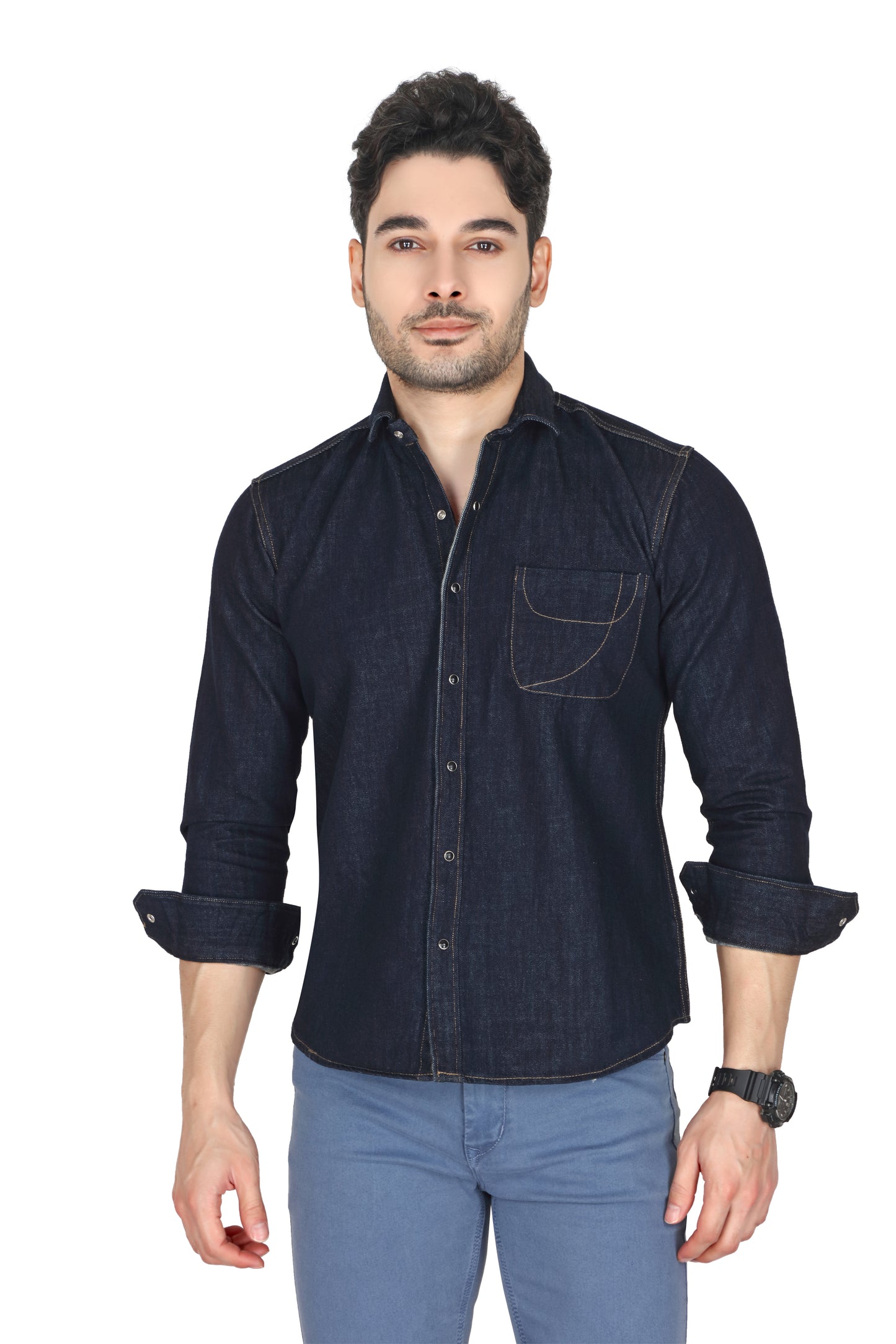 Men’s Denim Black Casual Shirt