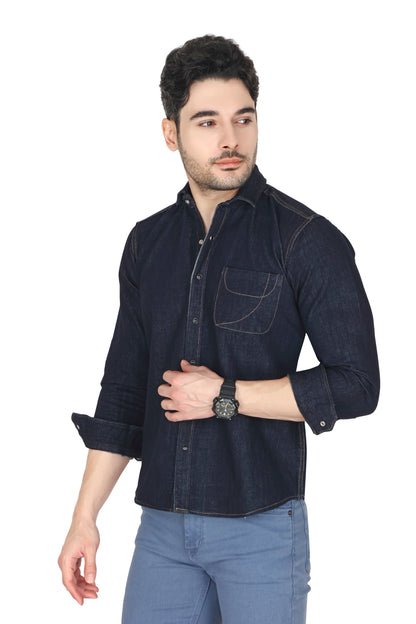 Men’s Denim Black Casual Shirt