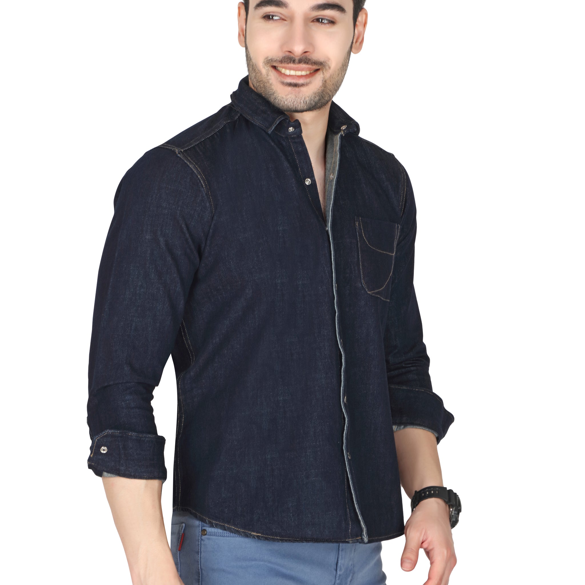 Men’s Denim Blue Casual Shirt