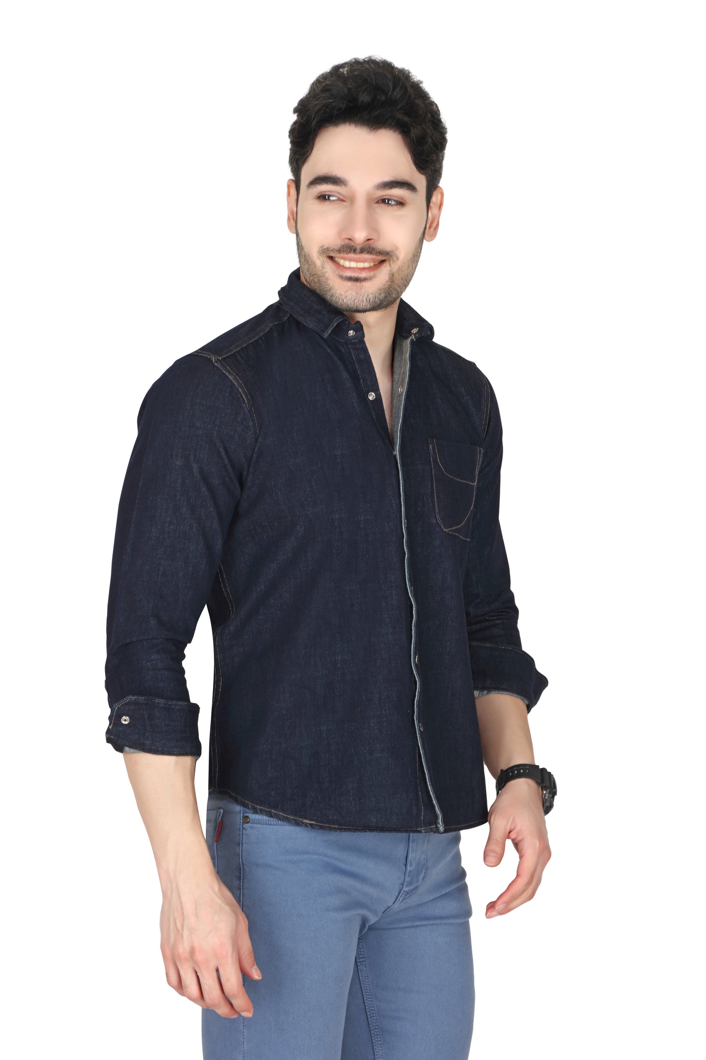 Men’s Denim Black Casual Shirt