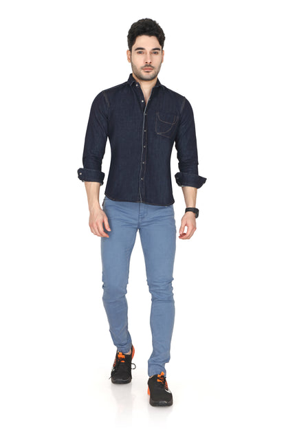 Men’s Denim Blue Casual Shirt