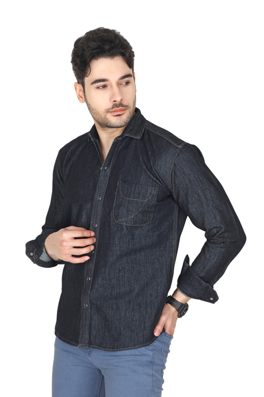 Men’s Denim Black Casual Shirt