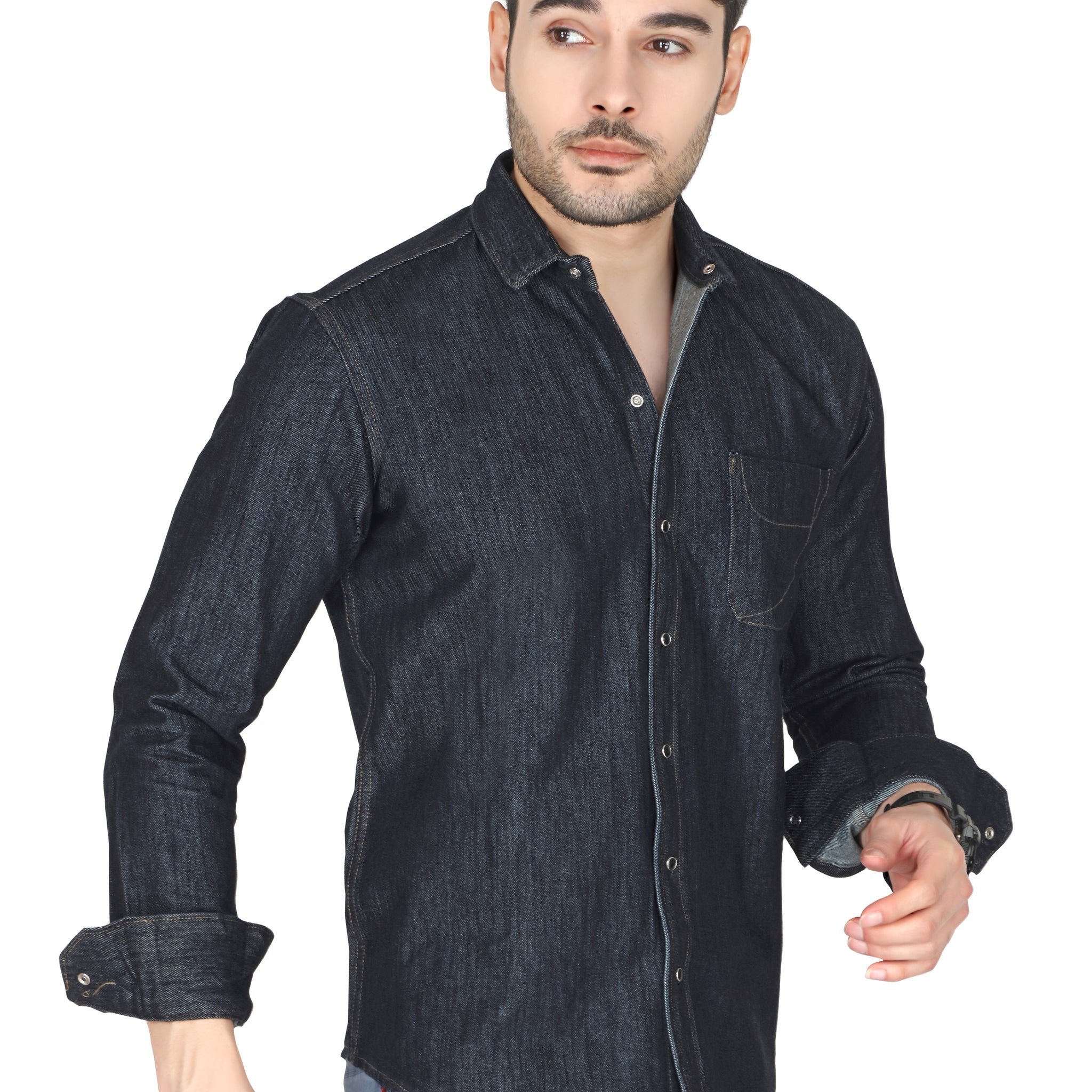 Men’s Denim Black Casual Shirt