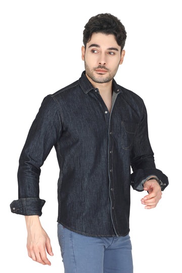 Men’s Denim Black Casual Shirt