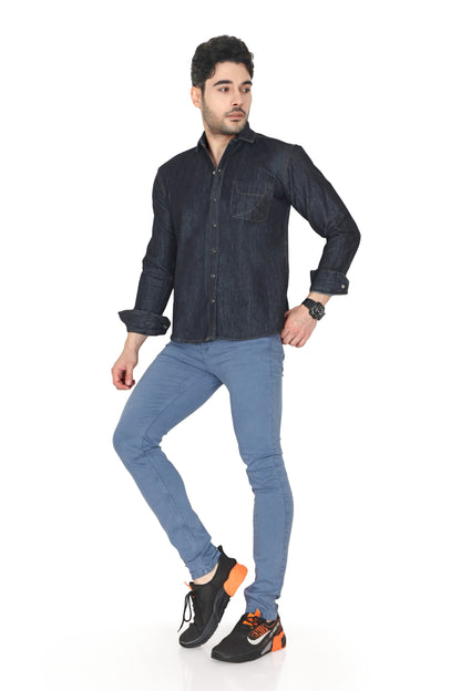 Men’s Denim Black Casual Shirt