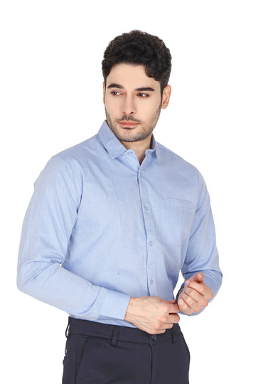 Men’s Formal Sky Blue Printed Shirt