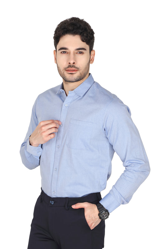 Men’s Formal Sky Blue Printed Shirt