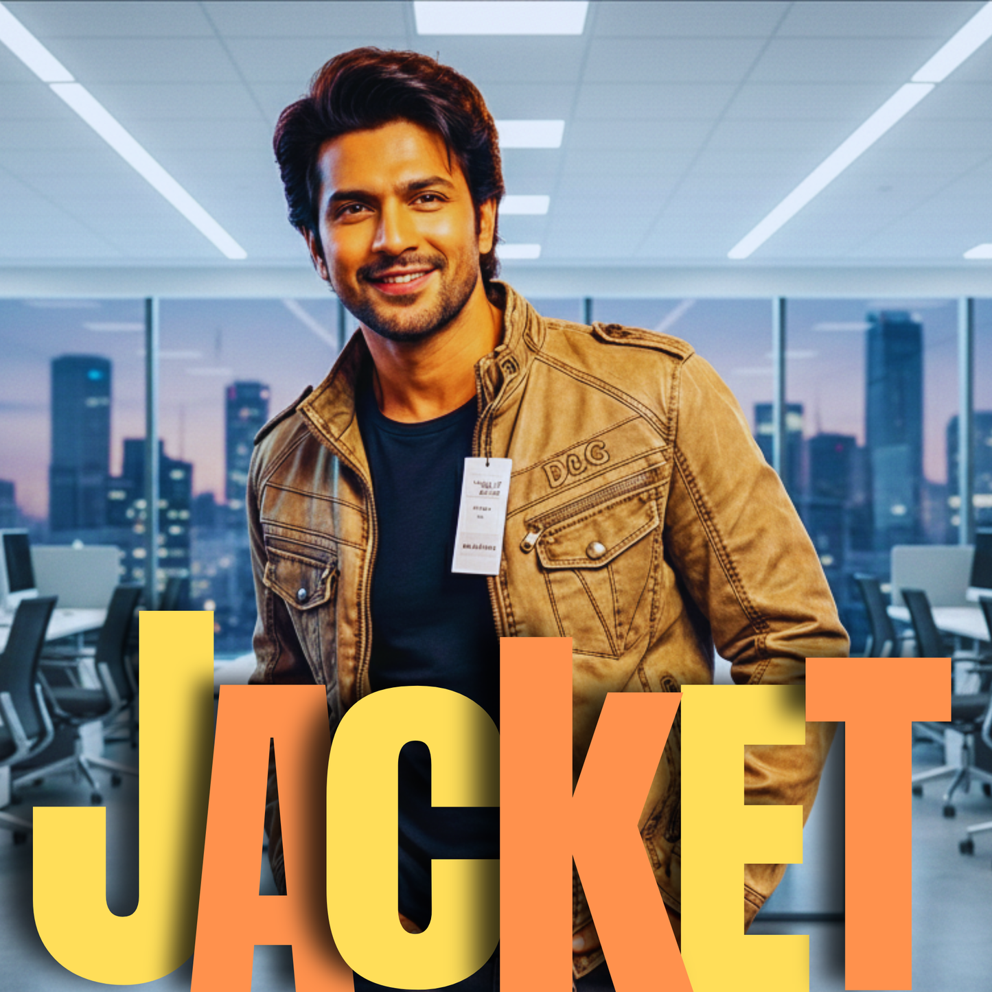 Men’s Mustard Casual Jacket | Stylish Multi-Pocket Front-Zip Winter Jacket for Men