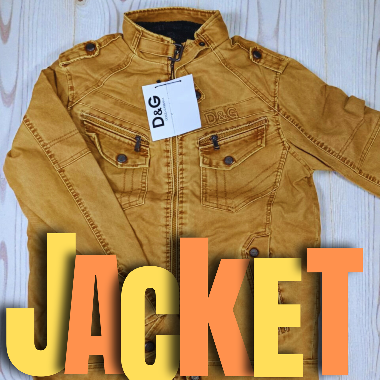 Men’s Mustard Casual Jacket | Stylish Multi-Pocket Front-Zip Winter Jacket for Men