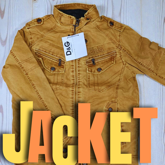 Men’s Mustard Casual Jacket | Stylish Multi-Pocket Front-Zip Winter Jacket for Men