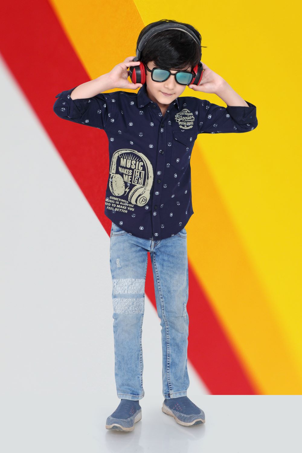 Kid’s Circle Printed Blue Shirt