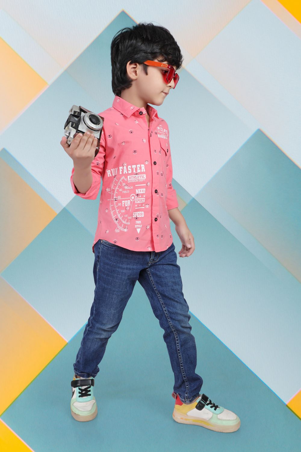 Kid’s Circle Printed Pink Shirt