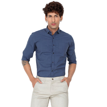 Men’s Oriental Blue Checked Shirt